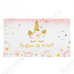 5x3ft 7x5ft Pink Sofia is One Unicon Newborn Photography Backdrop Studio Prop Background 5x3ft 7x5ft Pink Sofia is One Unicon Newborn Photography Backdrop Studio Prop Background