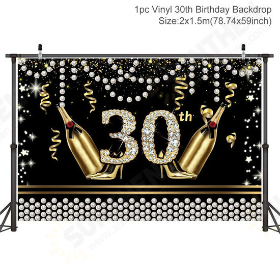 5x7FT 30/40/50 Years Old Birthday Photo Backdrop Sequin Photography Background Party Decor