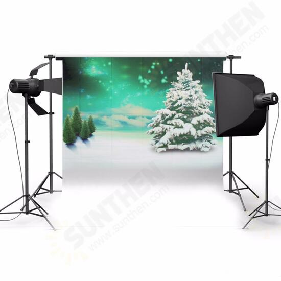 5x7FT Chrismas Tree Snow Vinyl Backdrop Photography Prop Studio Photo Background