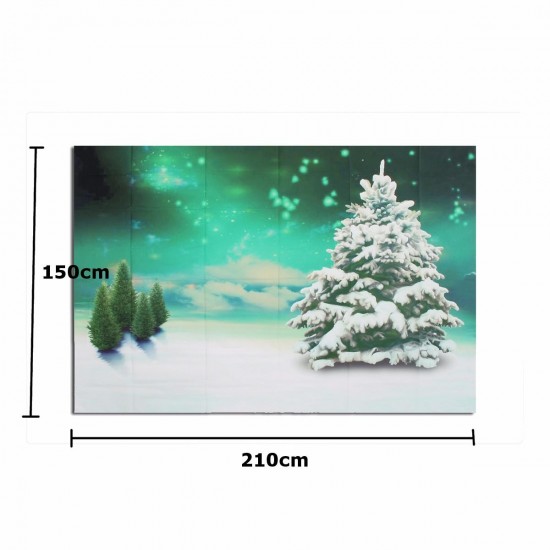 5x7FT Chrismas Tree Snow Vinyl Backdrop Photography Prop Studio Photo Background