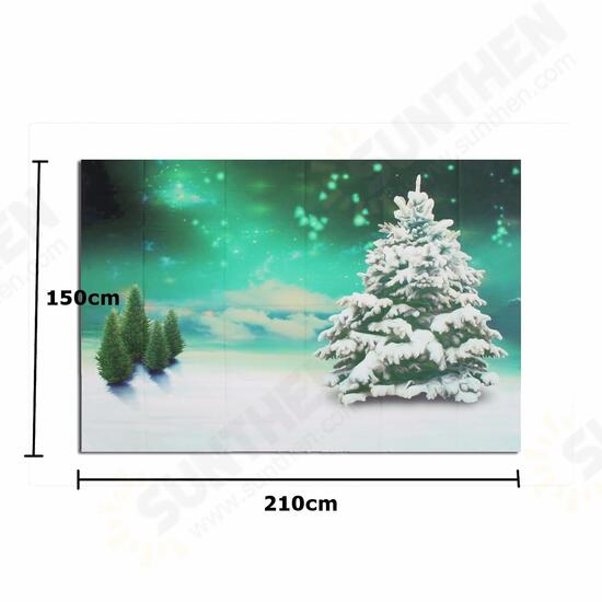 5x7FT Chrismas Tree Snow Vinyl Backdrop Photography Prop Studio Photo Background