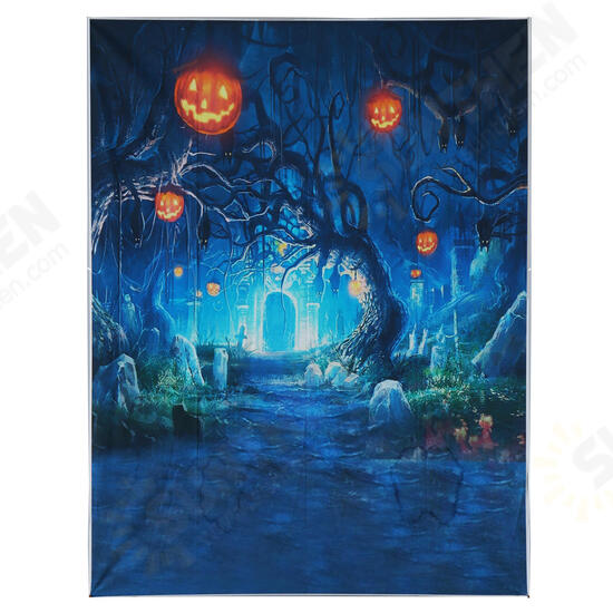 5x7FT Halloween Decor Pumpkin Light Wall Photography Studio Backdrop Background