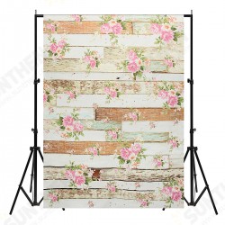 5x7FT Vintage Pink Flowers Wooden Floor Wall Photo Studio Background Backdrop Cloth 5x7FT Vintage Pink Flowers Wooden Floor Wall Photo Studio Background Backdrop Cloth