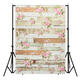 5x7FT Vintage Pink Flowers Wooden Floor Wall Photo Studio Background Backdrop Cloth 5x7FT Vintage Pink Flowers Wooden Floor Wall Photo Studio Background Backdrop Cloth