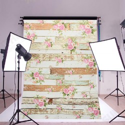 5x7FT Vintage Pink Flowers Wooden Floor Wall Photo Studio Background Backdrop Cloth 5x7FT Vintage Pink Flowers Wooden Floor Wall Photo Studio Background Backdrop Cloth
