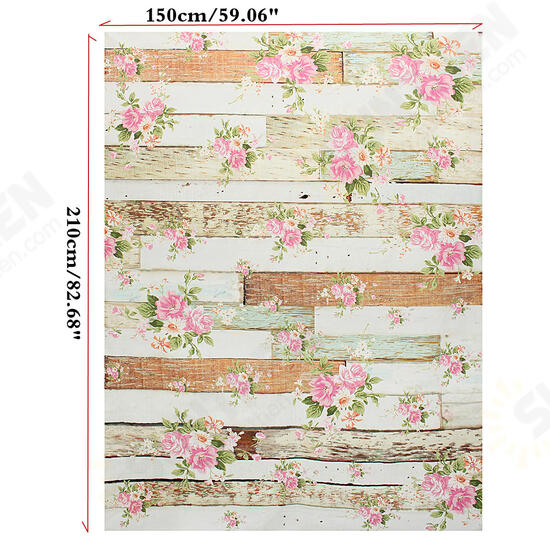 5x7FT Vintage Pink Flowers Wooden Floor Wall Photo Studio Background Backdrop Cloth 5x7FT Vintage Pink Flowers Wooden Floor Wall Photo Studio Background Backdrop Cloth