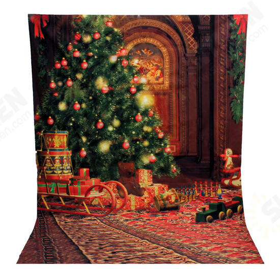 5x7FT Vinyl Christmas Tree Gift Bear Photography Backdrop Background Studio Prop 5x7FT Vinyl Christmas Tree Gift Bear Photography Backdrop Background Studio Prop