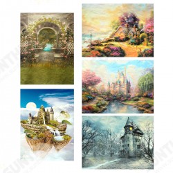 5x7ft 7x5ft Fairy Tale Winter Spring Sky Castle Photography Backdrop Studio Prop Background 5x7ft 7x5ft Fairy Tale Winter Spring Sky Castle Photography Backdrop Studio Prop Background