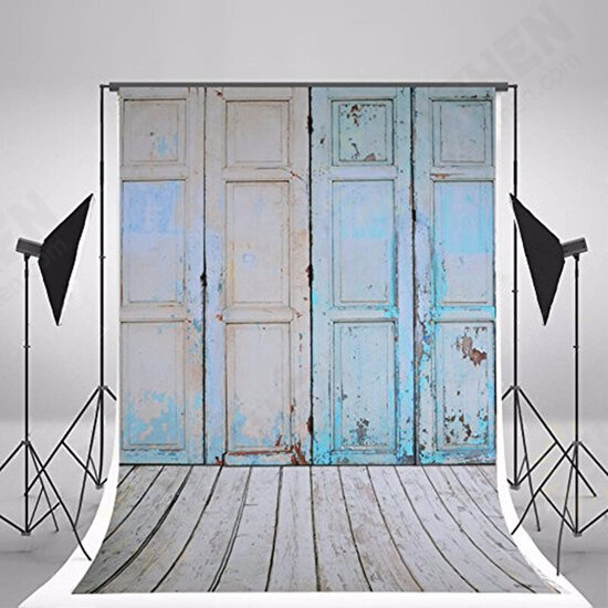 5x7ft Backdrop Rusty Iron Gate For Children Background Wood Photo Backdrop