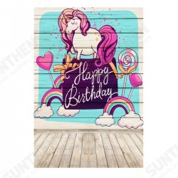 5x7ft Happy Birthday Lollipop Unicorn Photography Backdrop Studio Prop Background 5x7ft Happy Birthday Lollipop Unicorn Photography Backdrop Studio Prop Background
