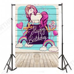 5x7ft Happy Birthday Lollipop Unicorn Photography Backdrop Studio Prop Background 5x7ft Happy Birthday Lollipop Unicorn Photography Backdrop Studio Prop Background