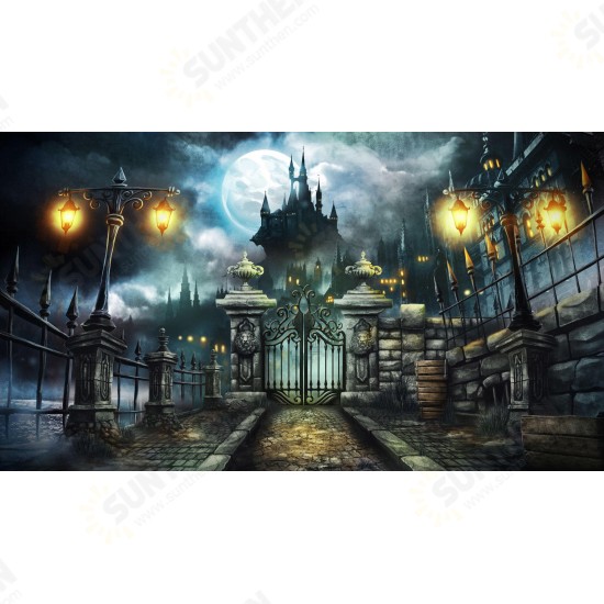7x5FT Halloween Horror Castle Theme Photography Backdrop Studio Prop Background 7x5FT Halloween Horror Castle Theme Photography Backdrop Studio Prop Background