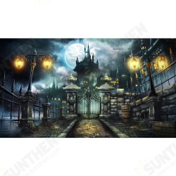 7x5FT Halloween Horror Castle Theme Photography Backdrop Studio Prop Background 7x5FT Halloween Horror Castle Theme Photography Backdrop Studio Prop Background