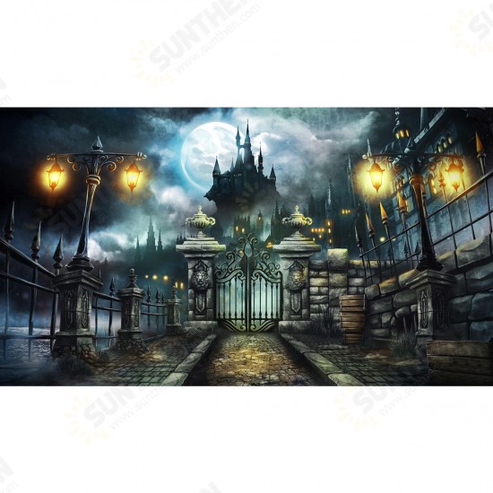 7x5FT Halloween Horror Castle Theme Photography Backdrop Studio Prop Background 7x5FT Halloween Horror Castle Theme Photography Backdrop Studio Prop Background