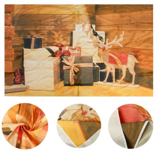 7x5ft Christmas Wooden Elk Christmas Gift Photography Backdrop Studio Prop Background