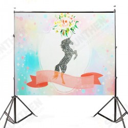 7x5ft Silver Unicorn Pink Flowers Shower Photography Backdrop Studio Prop Background 7x5ft Silver Unicorn Pink Flowers Shower Photography Backdrop Studio Prop Background