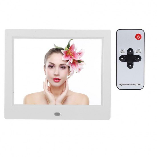 8 Inch LED Digital Photo Frame Electronic Album 1024x768P Picture Frame with Remote Control Music Video Playing Alarm Clock