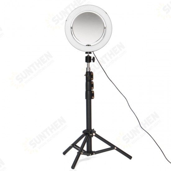 8.66inch Live Stream Makeup Mirror Selfie LED Ring Light Fill-in Light With Remote Control Cell Phone Holder