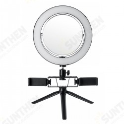 8.7/12.6 Inch LED Dimmable Video Ring Light Tripod Stand with Mirror 2 Phone Clip for Youtube Tik Tok Makeup Live Streaming 8.7/12.6 Inch LED Dimmable Video Ring Light Tripod Stand with Mirror 2 Phone Clip for Youtube Tik Tok Makeup Live Streaming