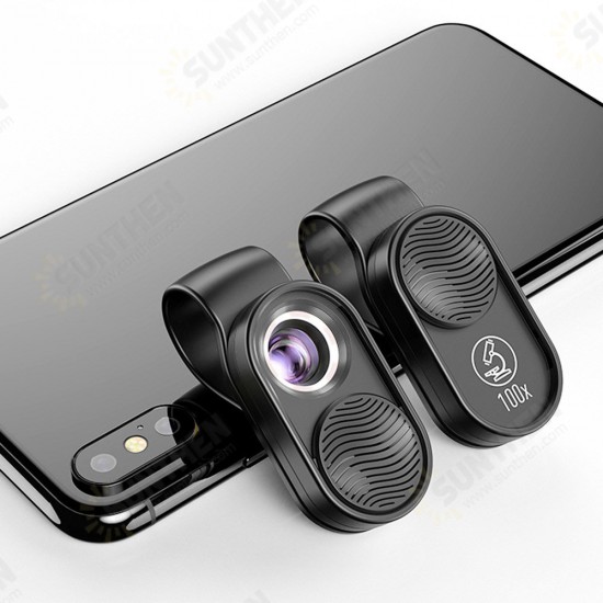 100X Magnification Microscope Lens Micro Lens with LED Light for Mobile Phone Smartphone Photography for Microscopic Creatures Plant Animal