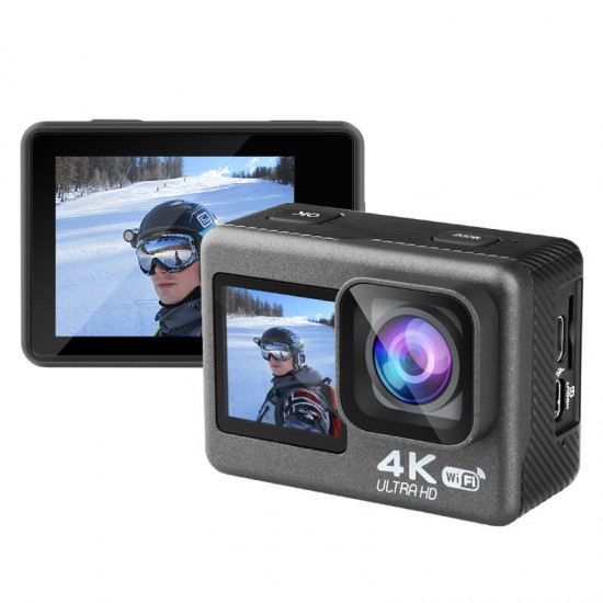 AT S60ER 4K 60fps 24MP 4X Digital Zoom Helmet Action Camera 2.0 Touch Dual Screen EIS WiFi 30M Waterproof Remote Control Webcam Sport Video Recorder