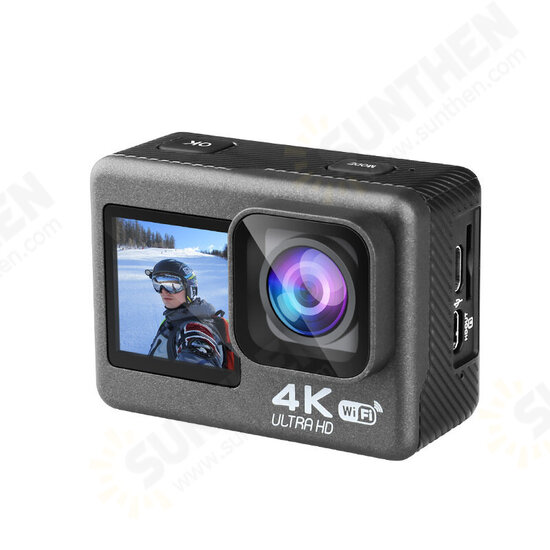 AT S60ER 4K 60fps 24MP 4X Digital Zoom Helmet Action Camera 2.0 Touch Dual Screen EIS WiFi 30M Waterproof Remote Control Webcam Sport Video Recorder