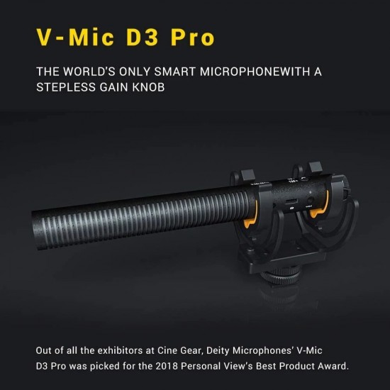 Deity V-Mic D3 Pro D3 Super-Cardioid Directional Microphone Polar Pattern Vlogging Condenser Recording MIC for DSLR Camera Camcorder PC Smartphone