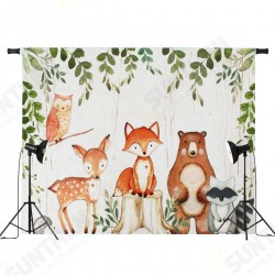 Baby Photography Backdrop Woodland Animals Birthday Party Background Prop Vinyl Decorations Baby Photography Backdrop Woodland Animals Birthday Party Background Prop Vinyl Decorations