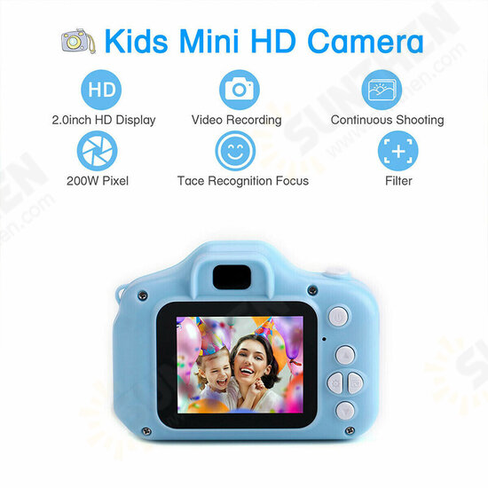 Cartoon Anti-fall Mini Children Camera 2.0 inch Screen Support Photo Video Game Function Birthday Gift Kids LCD HD Rechargeable Video Toddler Educational Toy Cartoon Anti-fall Mini Children Camera 2.0 inch Screen Support Photo Video Game Function Birthday Gift Kids LCD HD Rechargeable Video Toddler Educational Toy