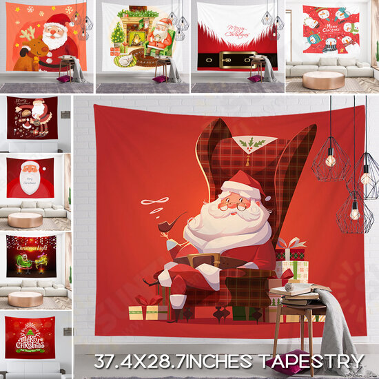 Christmas Hanging Cloth Custom Red Santa Claus Bedside Background Cloth Wall Bedside Decoration Tapestry Photography Backdrop Christmas Hanging Cloth Custom Red Santa Claus Bedside Background Cloth Wall Bedside Decoration Tapestry Photography Backdrop