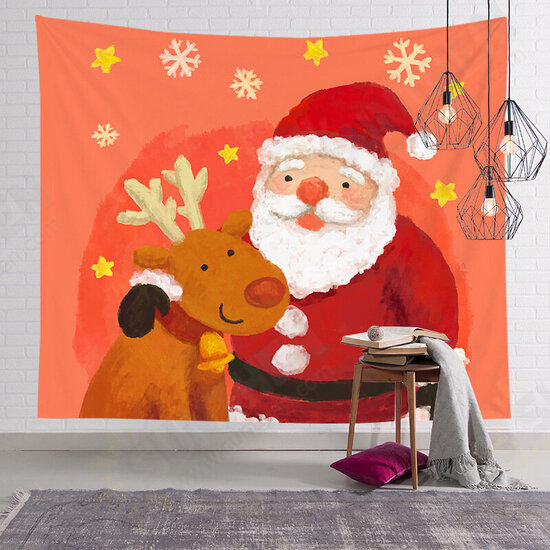 Christmas Hanging Cloth Custom Red Santa Claus Bedside Photography Background Cloth Wall Bedside Decoration Tapestry