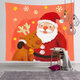 Christmas Hanging Cloth Custom Red Santa Claus Bedside Photography Background Cloth Wall Bedside Decoration Tapestry