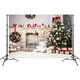 Christmas Photography Backdrop 3D Tree Brick Fireplace White Bear Printed Vinyl Photo Studio Background Cloth Christmas Photography Backdrop 3D Tree Brick Fireplace White Bear Printed Vinyl Photo Studio Background Cloth