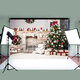 Christmas Photography Backdrop 3D Tree Brick Fireplace White Bear Printed Vinyl Photo Studio Background Cloth Christmas Photography Backdrop 3D Tree Brick Fireplace White Bear Printed Vinyl Photo Studio Background Cloth