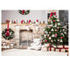 Christmas Photography Backdrop 3D Tree Brick Fireplace White Bear Printed Vinyl Photo Studio Background Cloth Christmas Photography Backdrop 3D Tree Brick Fireplace White Bear Printed Vinyl Photo Studio Background Cloth