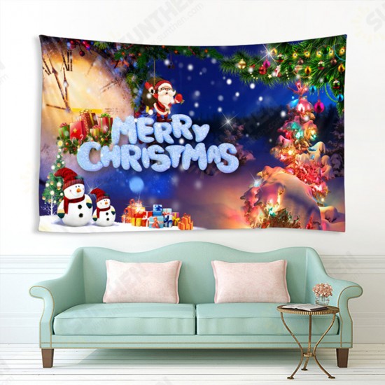 Christmas Santa Claus Tapestry Wall Hanging Winter Bedspread Throw Blanket Photography Backdrop Background