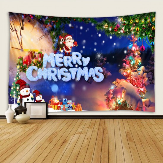 Christmas Santa Claus Tapestry Wall Hanging Winter Bedspread Throw Blanket Photography Backdrop Background