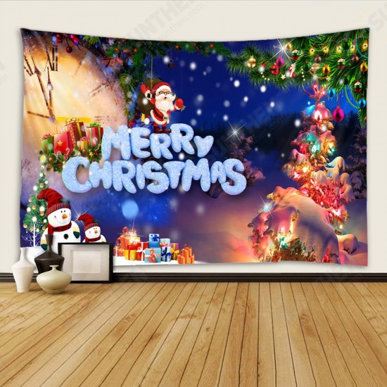 Christmas Santa Claus Tapestry Wall Hanging Winter Bedspread Throw Blanket Photography Backdrop Background