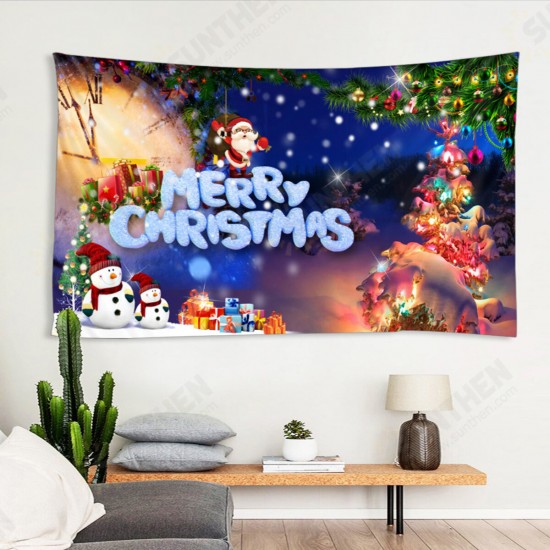 Christmas Santa Claus Tapestry Wall Hanging Winter Bedspread Throw Blanket Photography Backdrop Background