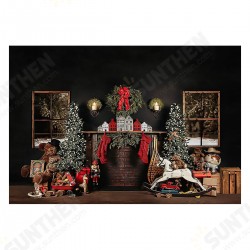Christmas Tree Fireplace Gifts Backdrop Winter Children Photography Background Cloth Studio Props Christmas Tree Fireplace Gifts Backdrop Winter Children Photography Background Cloth Studio Props