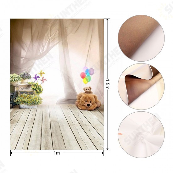 3x5FT Vinyl Kids Child Photography Backdrop Ballon Bear Curtain Photo Background