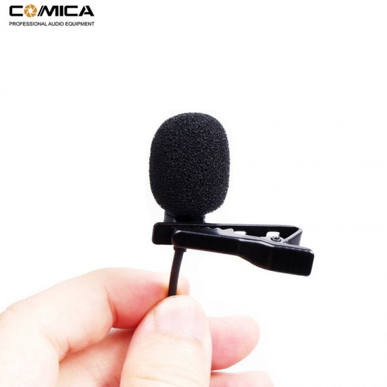 V01SP 2.5m Lavalier Lapel Microphone Clip-on Omnidirectional Condenser Interview Mic for iPhone Android Smartphone Video Recording