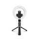 EG-09 LED Ring Light Bluetooth Selfie Stick Tripod with Remote Control Beauty Fill Lamp for Gopro Action Camera DSLR Cameras Mobile Phone for Youtube Tiktok Live Broadcast