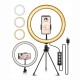EGL-02C 10.2 Inch LED Ring Light Selfie Dimmable Ring Lamp with Tripod Stand Cell Phone Holder 3 Light Modes for Video Live Broadcast Stream