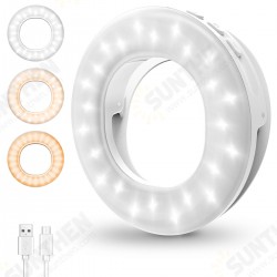 EGL-04 Rechargeable 4 Lighting Modes Brightness Adjustable Mini Selfie Ring Light for Mobile Phone Macbook EGL-04 Rechargeable 4 Lighting Modes Brightness Adjustable Mini Selfie Ring Light for Mobile Phone Macbook