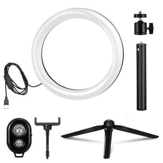 10inch 26CM 3200-6000k Ring Light Dimmable Selfie Ring Lamp for YouTube Tiktok Live Stream Makeup With Tripod Phone Holder