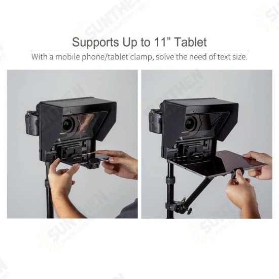 TP10 Teleprompter for iPad Tablet DSLR Camera Smartphone Shooting APP Compatible for iOS Android