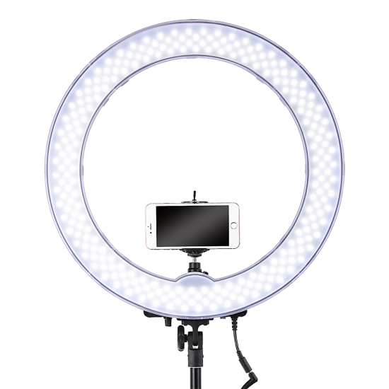 RL-18 18 Inch Ring Light 55W 5500K LED Photography Lamp with Lighting Tripod Stand Phone Clip for Camera Phone Makeup Live Broadcast