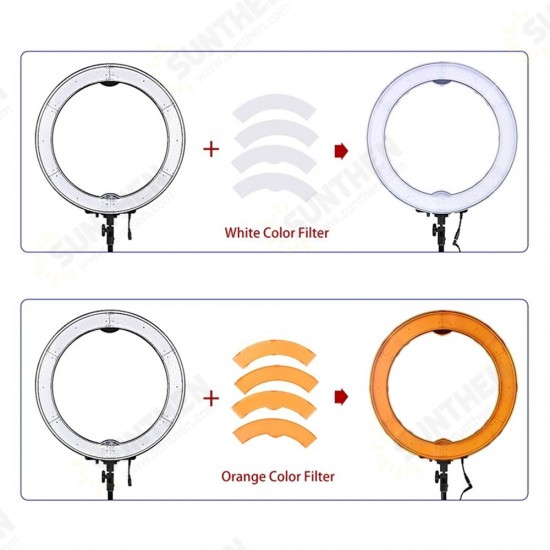 RL-18 18 Inch Ring Light 55W 5500K LED Photography Lamp with Lighting Tripod Stand Phone Clip for Camera Phone Makeup Live Broadcast