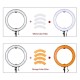 RL-18 18 Inch Ring Light 55W 5500K LED Photography Lamp with Lighting Tripod Stand Phone Clip for Camera Phone Makeup Live Broadcast